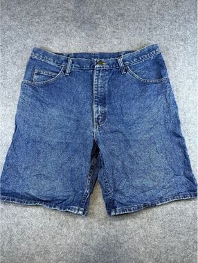 Wrangler Denim Shorts Men W36 Dark Wash Western Skate Grunge Punk Jorts Punk